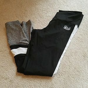 Full length vs PINK black white gray mesh leggings